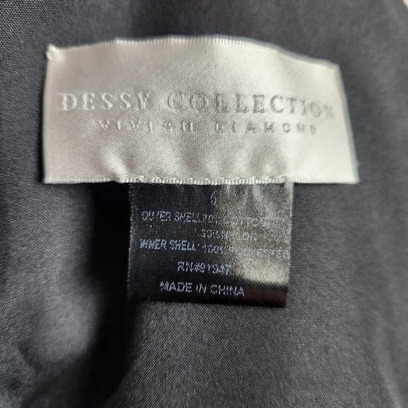 Vintage Dessy Collection Vivian Diamond Black Dress Floral Lace Women's Size 6 2 - Picture 11 of 12